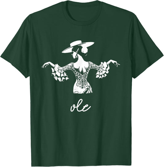 Femme flamenco espagnole , Black, S T-Shirt - T-Shirt | Forest