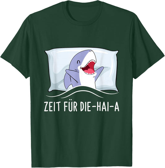 Zeit Für Die Haia Hai Sleep Shirt Tired Sleep Pyjama , black T-Shirt - T-Shirt | Forest
