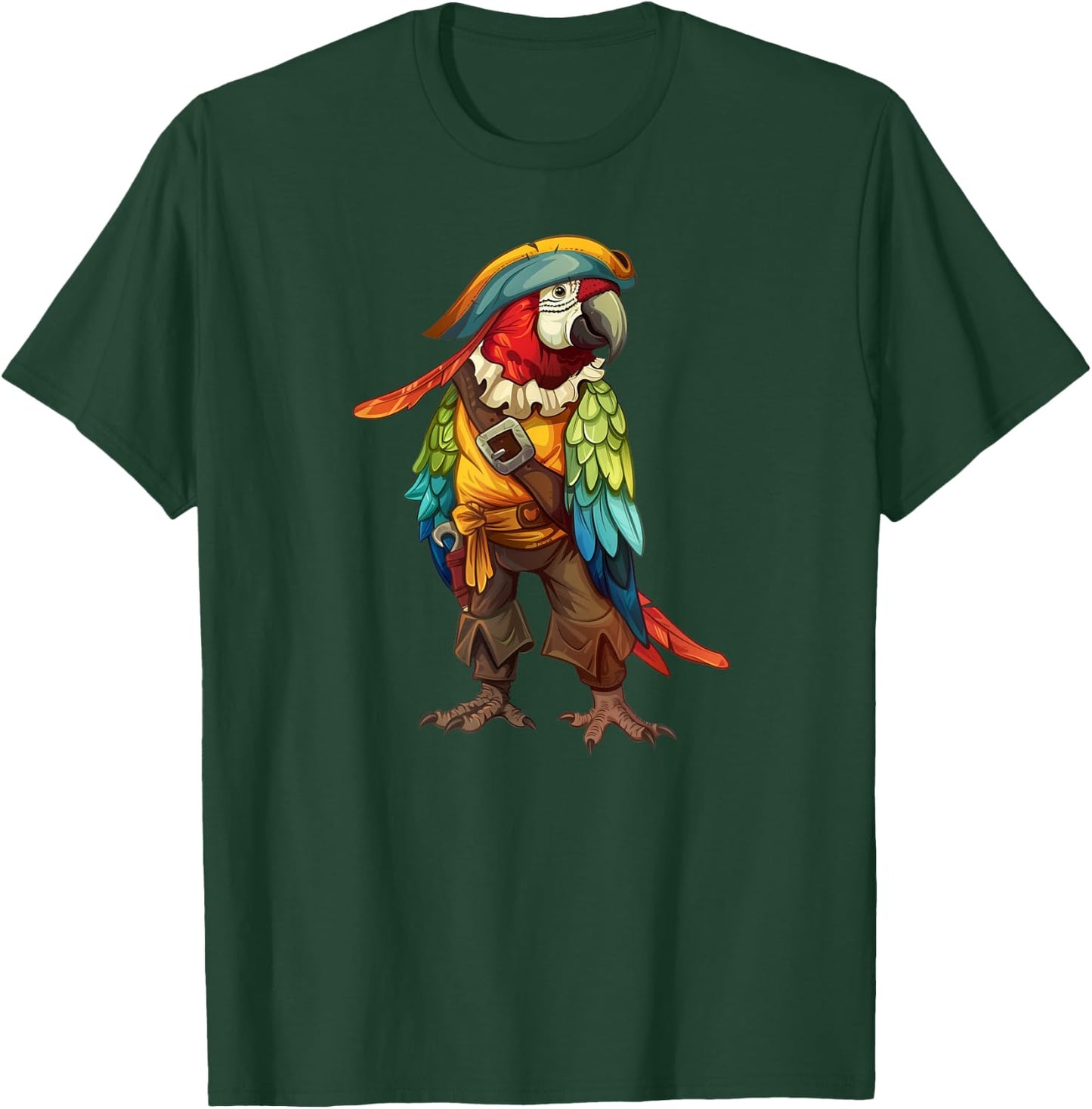 Funny Parrot Pirate Parrot - Parrot Dressed As A Pirate T-Shirt - T-Shirt | Forest