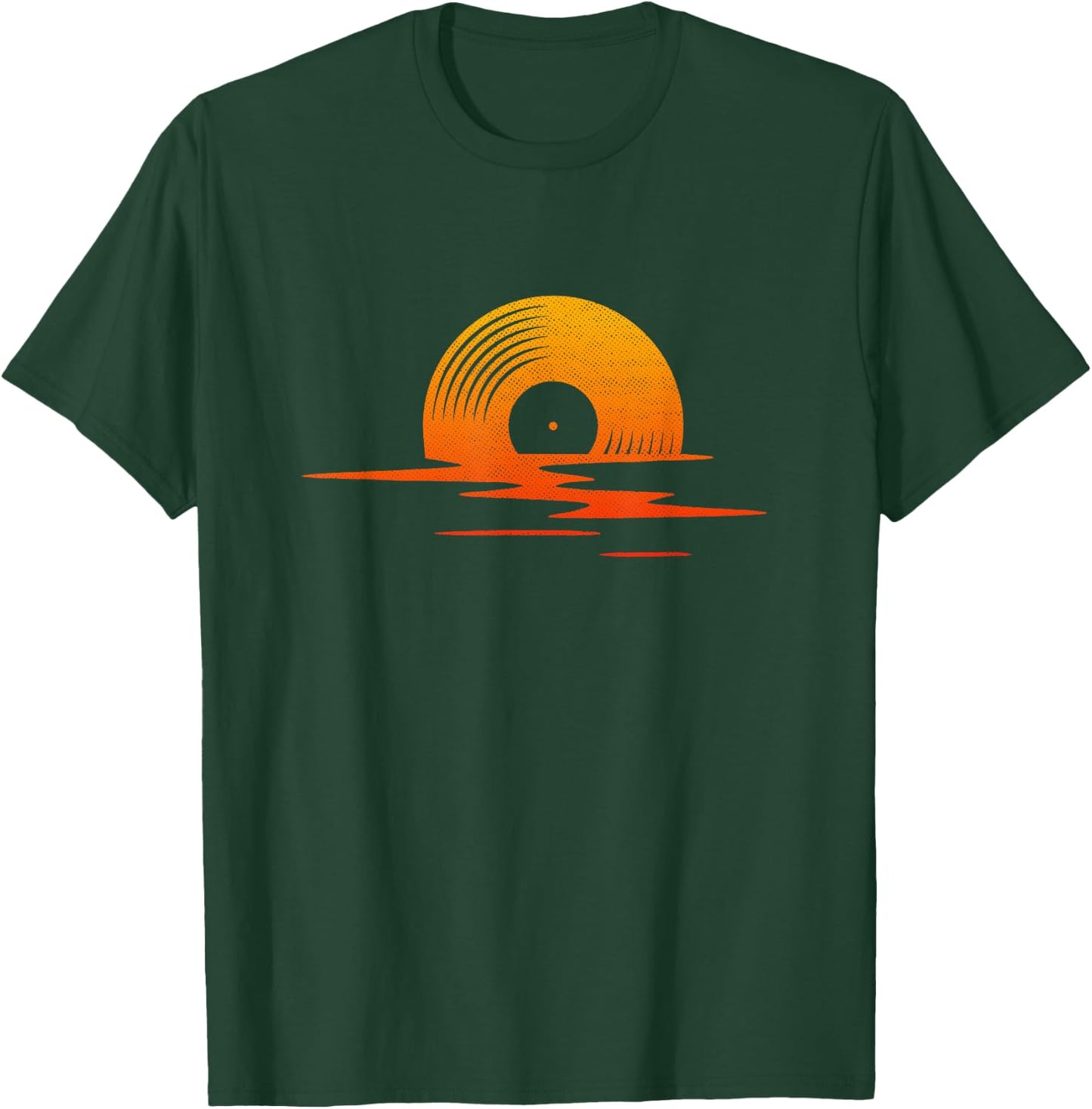Vinyl Sunset Analog Record Player DJ Nerd Synthesizer T-Shirt - T-Shirt | Forest