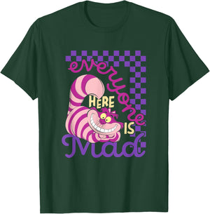 Disney Alice in Wonderland Cheshire Cat Everyone Here is Mad T-Shirt - T-Shirt | Forest