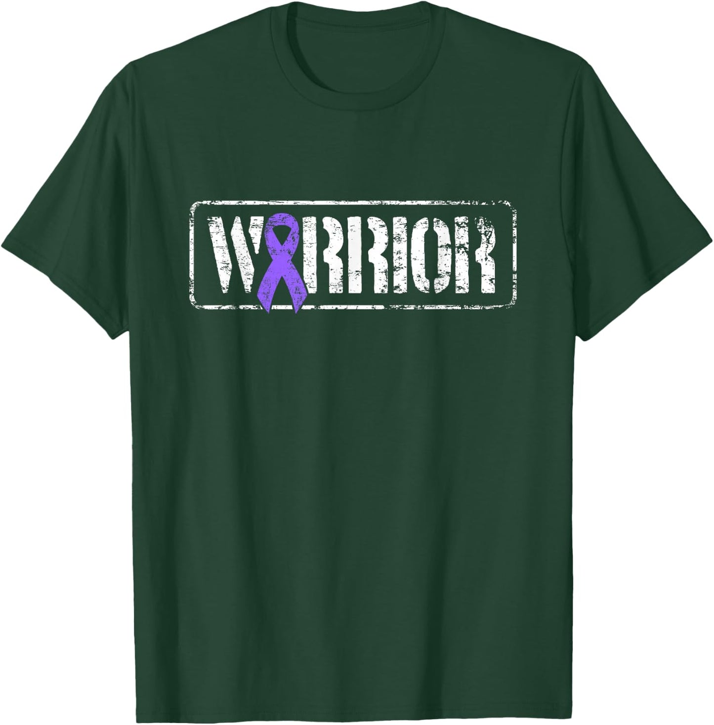 Hodgkins Lymphoma Warrior - Purple Military Style Ribbon T-Shirt - T-Shirt | Forest