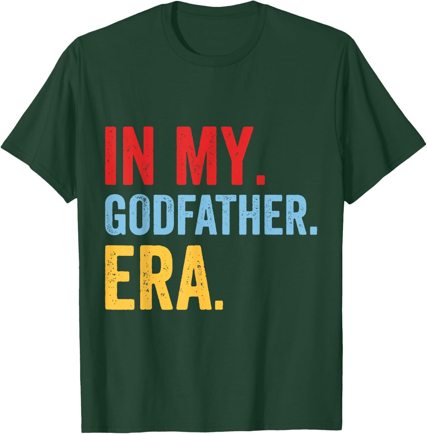 Godfather Godchild Godparent Brother Uncle In My Godfather Era -Adults Black Small Modern Lightweight Polyester 100% Short Sleeve T-Shirt - T-Shirt | Forest