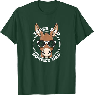 Super Rad Donkey Dad Funny Father Farm Animal T-Shirt - T-Shirt | Forest