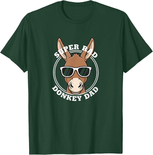 Super Rad Donkey Dad Funny Father Farm Animal T-Shirt - T-Shirt | Forest