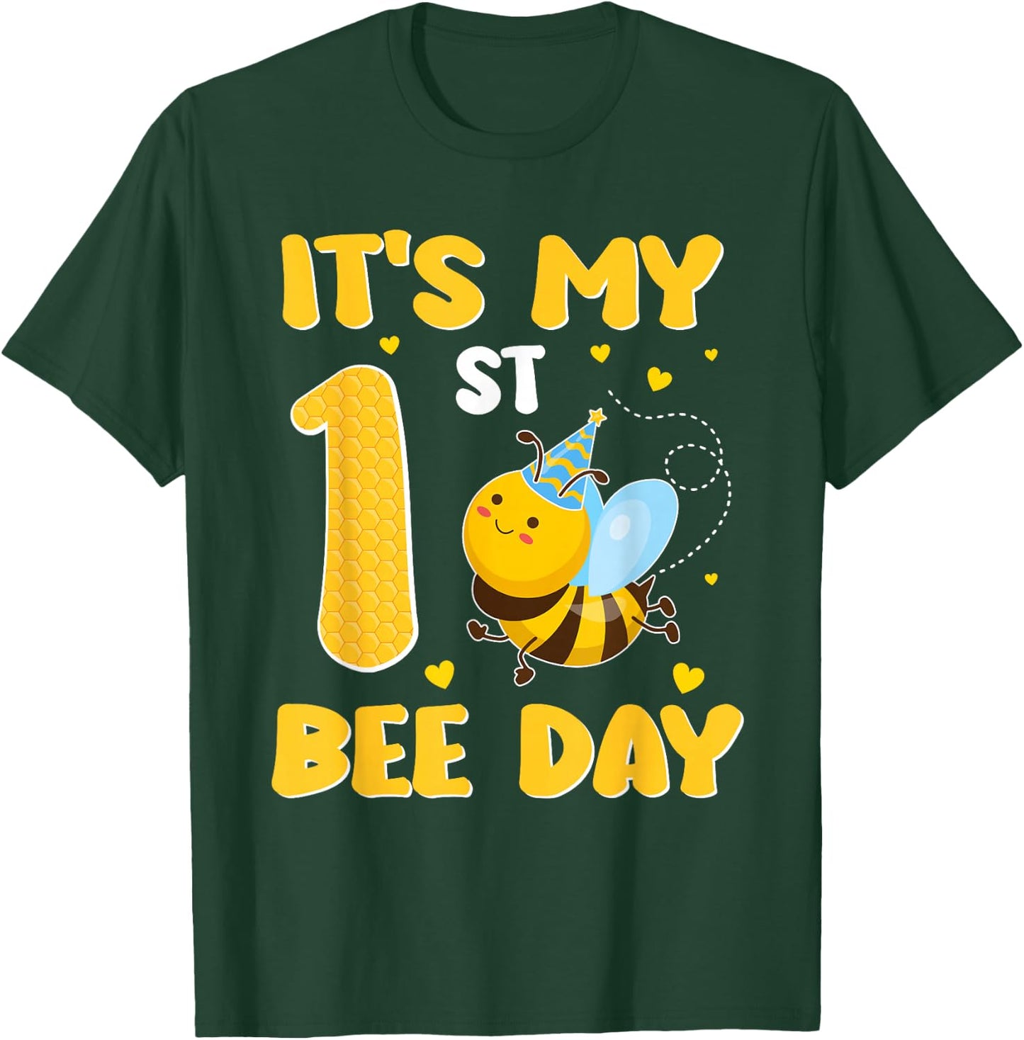 It's My 1 Year Old Birthday Bee Day 1st Party T-Shirt - T-Shirt | Forest