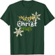 Christian Holiday Merry Christ Mas Snowflakes Christmas T-Shirt - T-Shirt | Forest