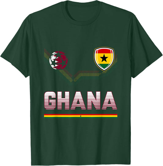 Ghana Fußball-Fan-Trikot Ghanaian Flagge Fußballliebhaber T-Shirt - T-Shirt | Forest