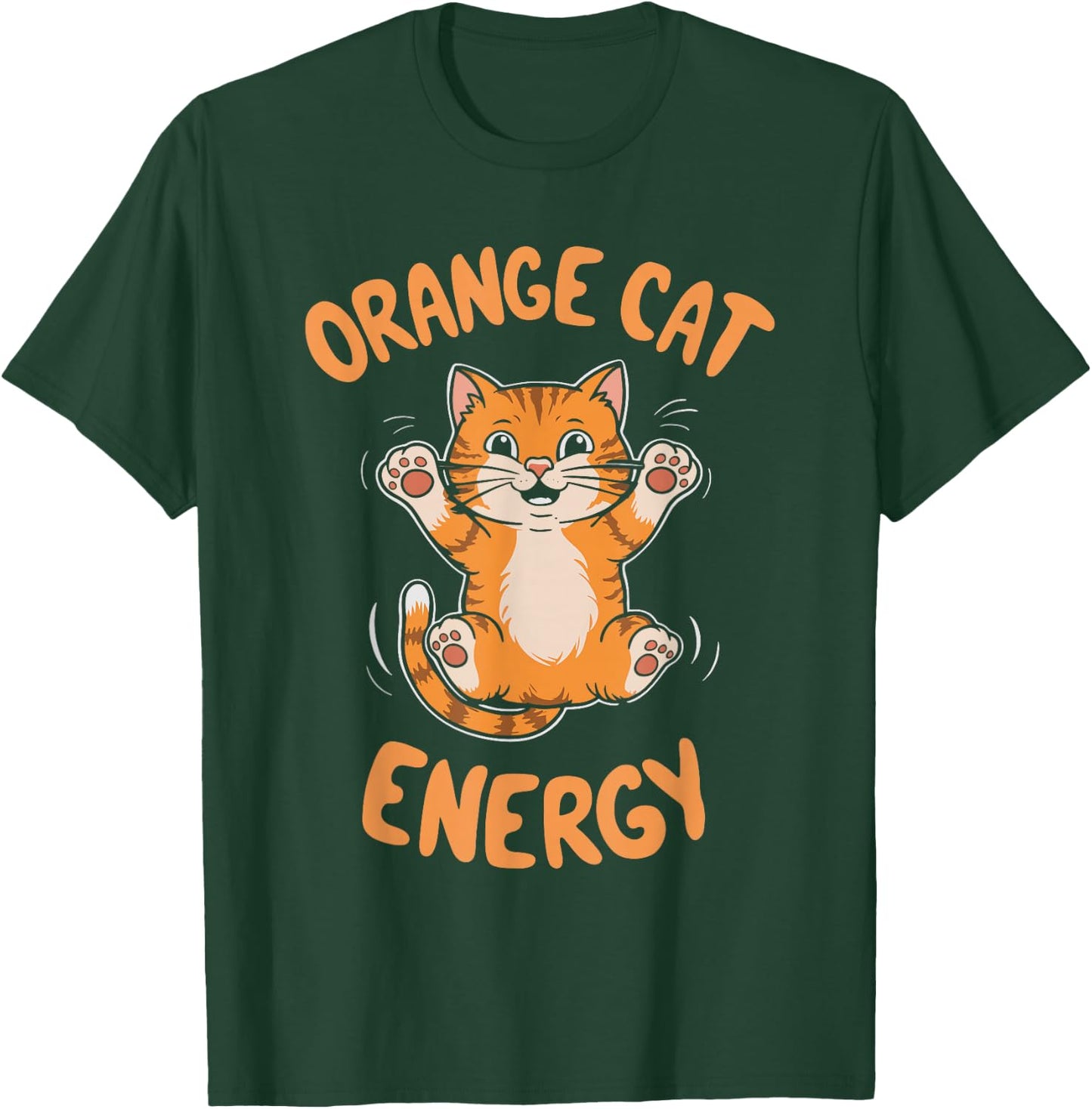 Orange Cat Energy Men Women Kids T-Shirt - T-Shirt | Forest