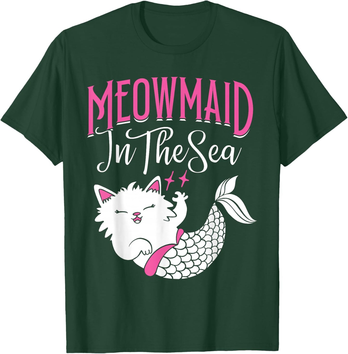 Mercat Meowmaid in the Sea Mermaid Cat T-Shirt - T-Shirt | Forest