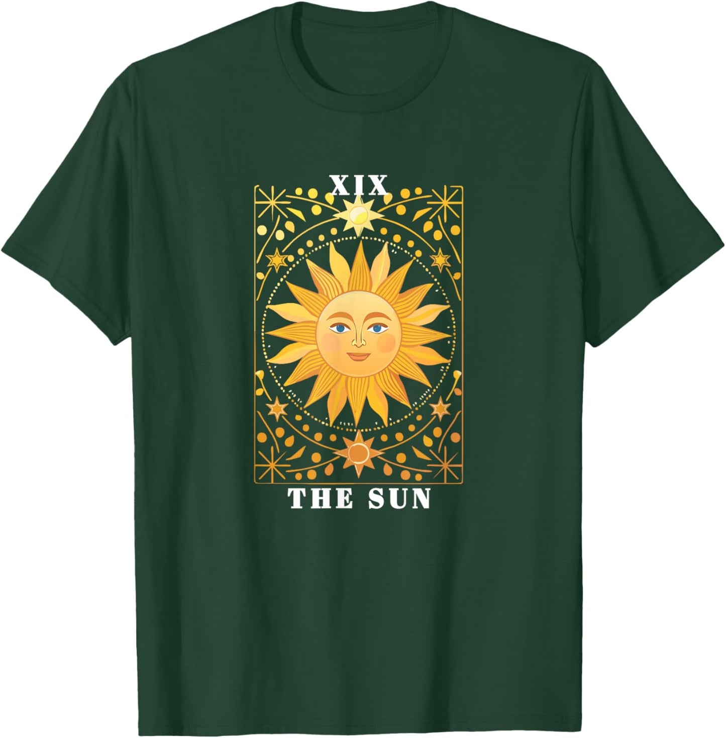 Carte de Tarot bohème The Sun Spiritual Artwork Fire Element T-Shirt - T-Shirt | Forest