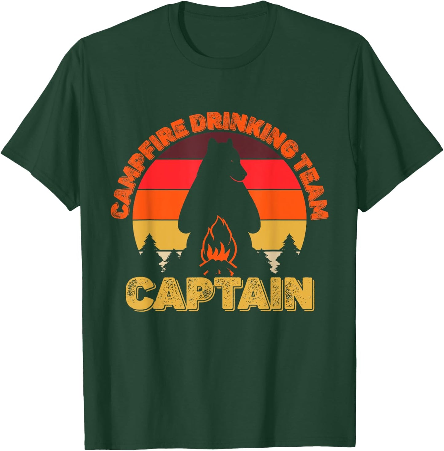 Campers Campfire Drinking Team Captain Camping Bears Funny T-Shirt - T-Shirt | Forest