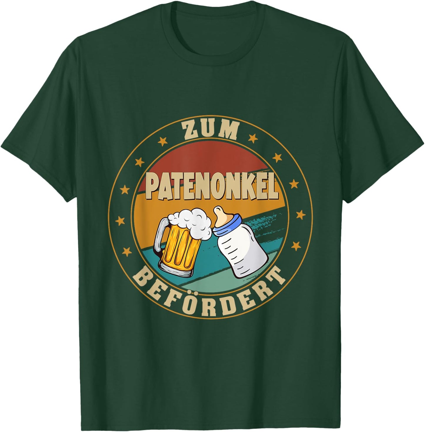 Men's with German Text "Zum Patenonkel beförder" [German Language], black, s T-Shirt - T-Shirt | Forest