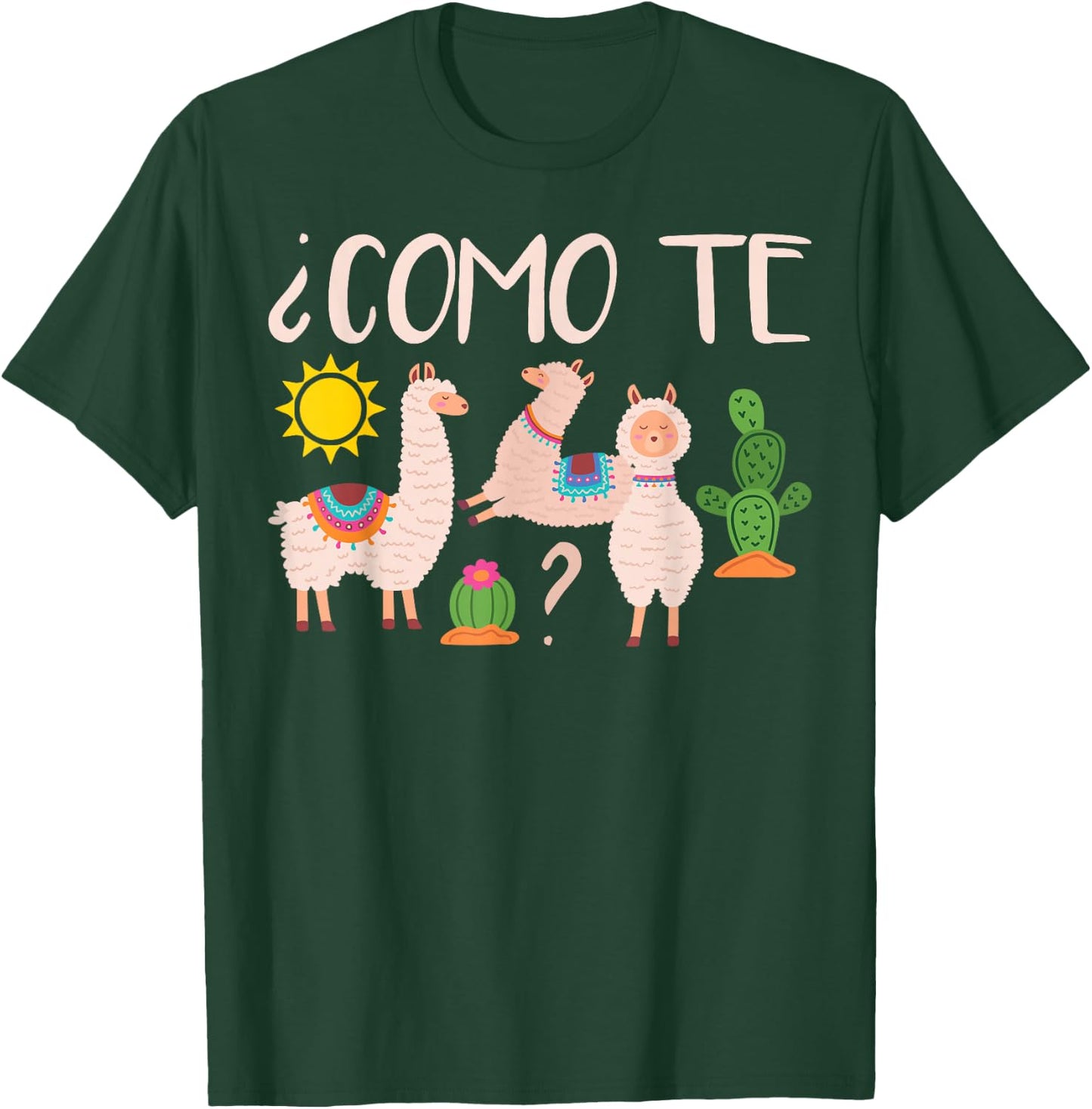 Como Te Llamas Spanish Woman Teachers Novelty T-Shirt - T-Shirt | Forest