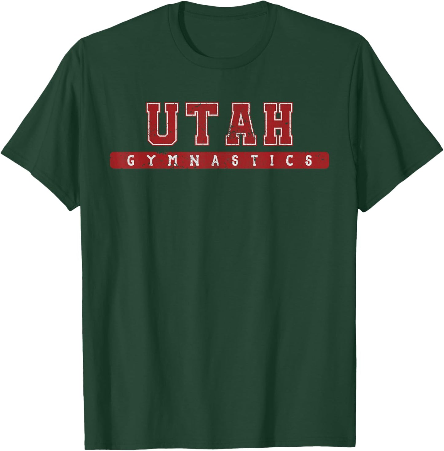 Utah Gymnastics Red Vintage Text T-Shirt - T-Shirt | Forest