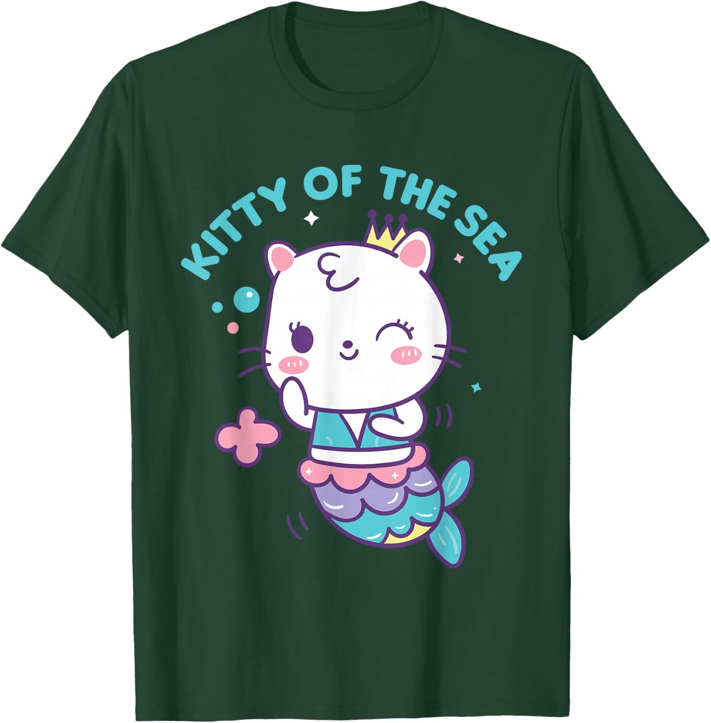 Mercat Kitty Of The Sea Mermaid Cat T-Shirt - T-Shirt | Forest