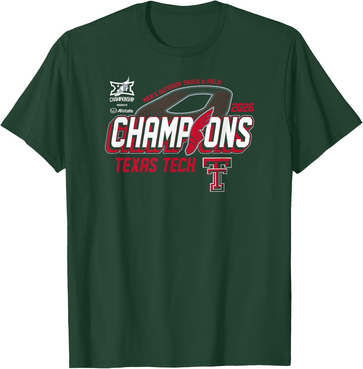 Texas Tech Red Raiders Big 12 Champs 26 Outdoor Track&Field T-Shirt - T-Shirt | Forest