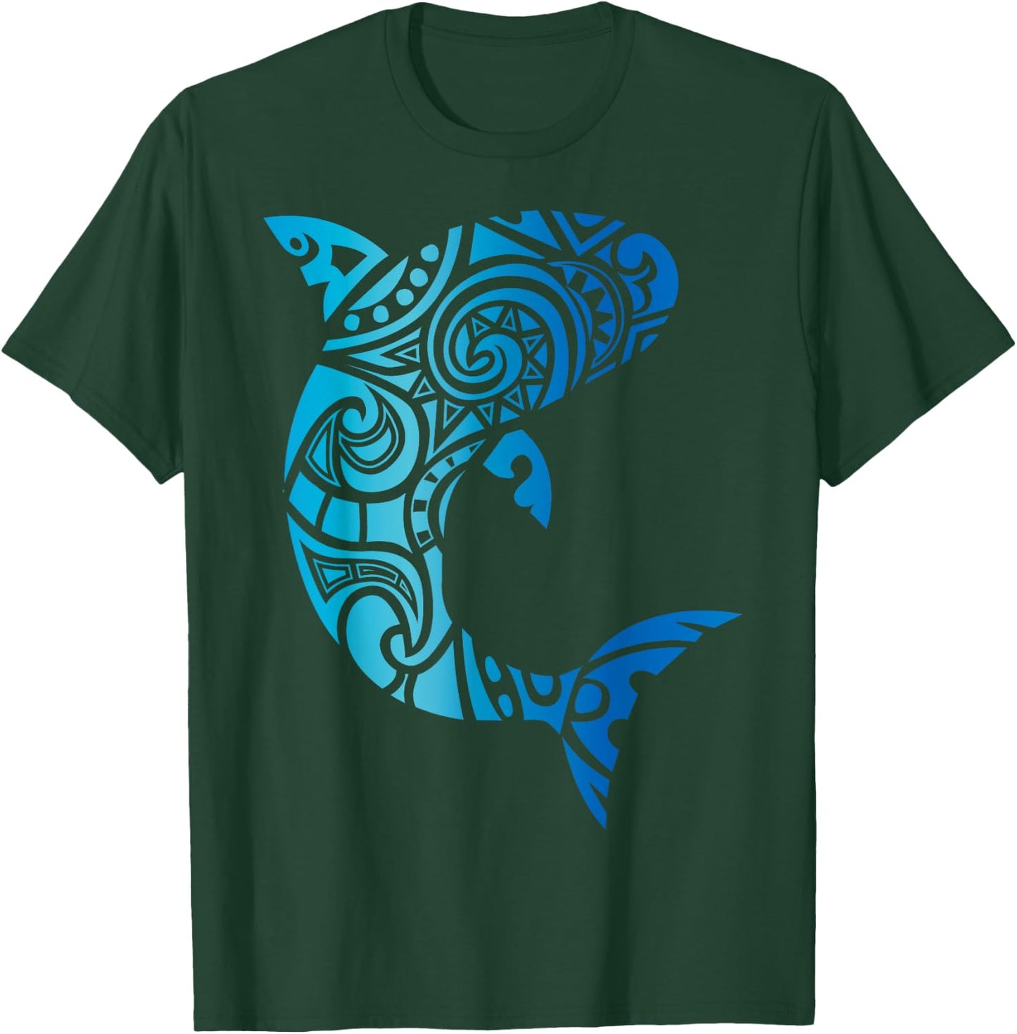 Tribal Style Hawaii Mano Shark Lover Week Beach Gift T-Shirt - T-Shirt | Forest