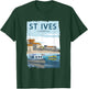 Funny Retro England ST Ives Cornwall Travel Poster Gift T-Shirt - T-Shirt | Forest