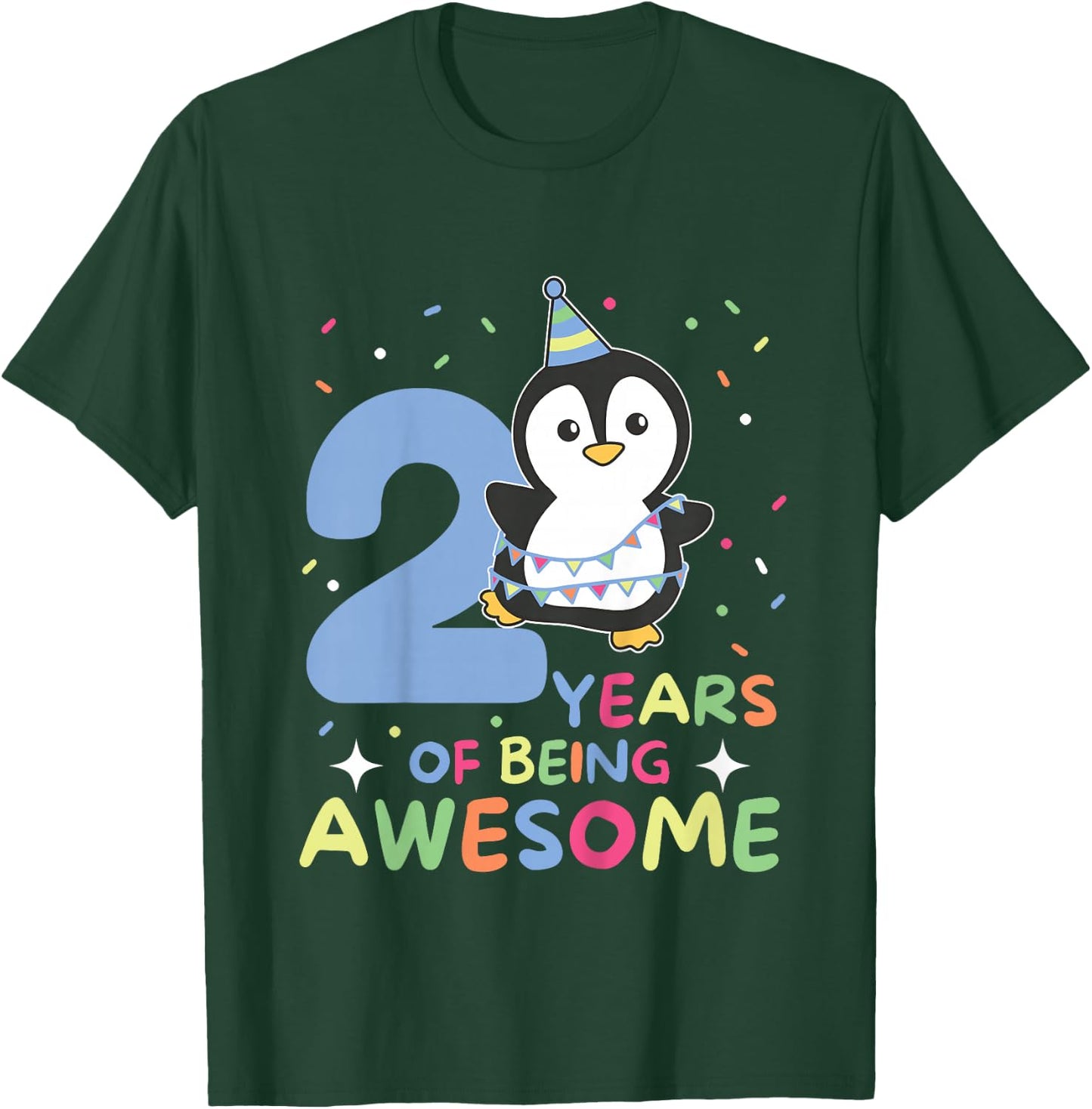 Penguin For The 2nd Birthday For Children Two Years Old T-Shirt - T-Shirt | Forest