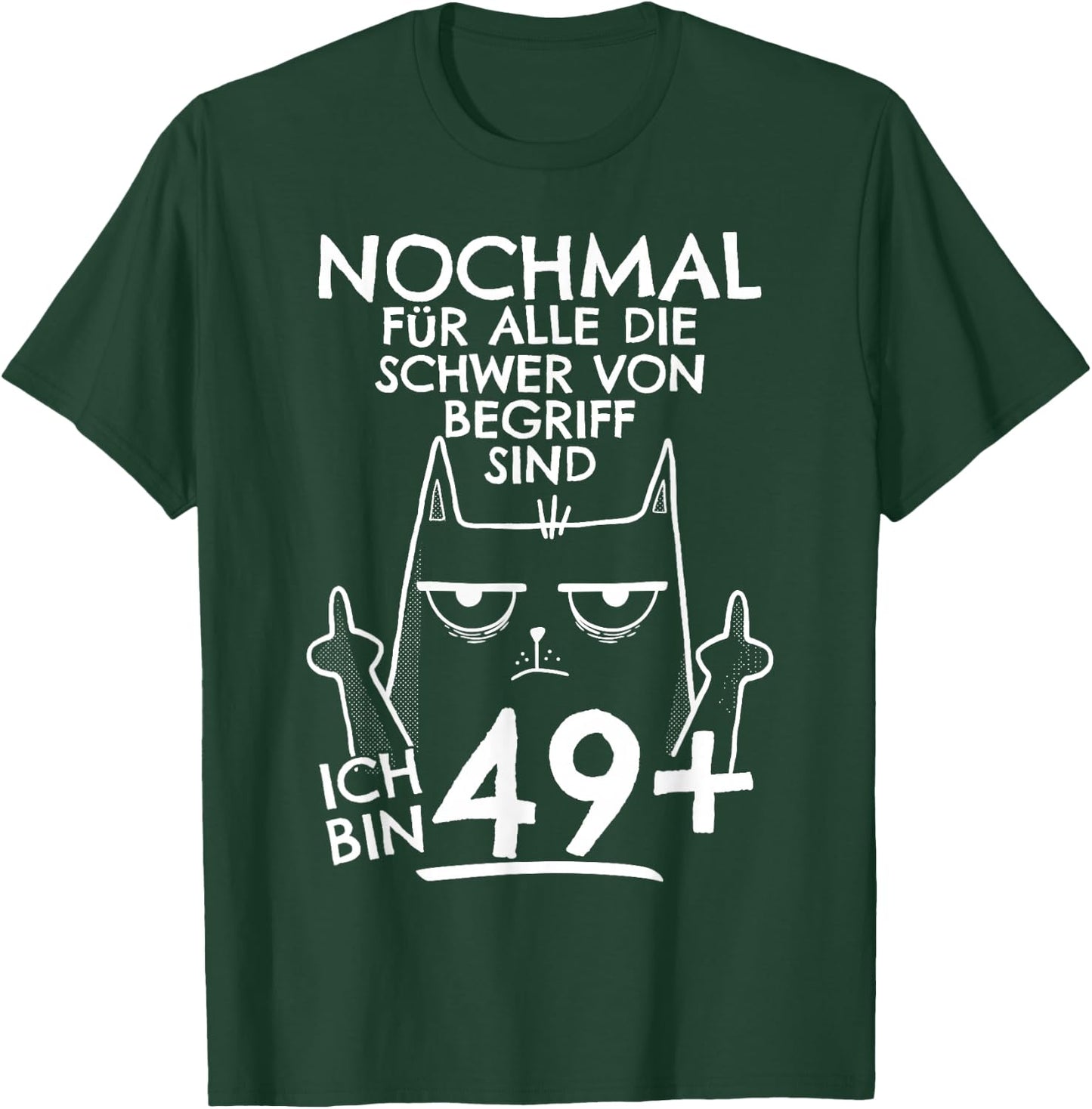 50s Birthday Women, 50 Years Old, Ich Bin 49+ Middle Finger , black T-Shirt - T-Shirt | Forest