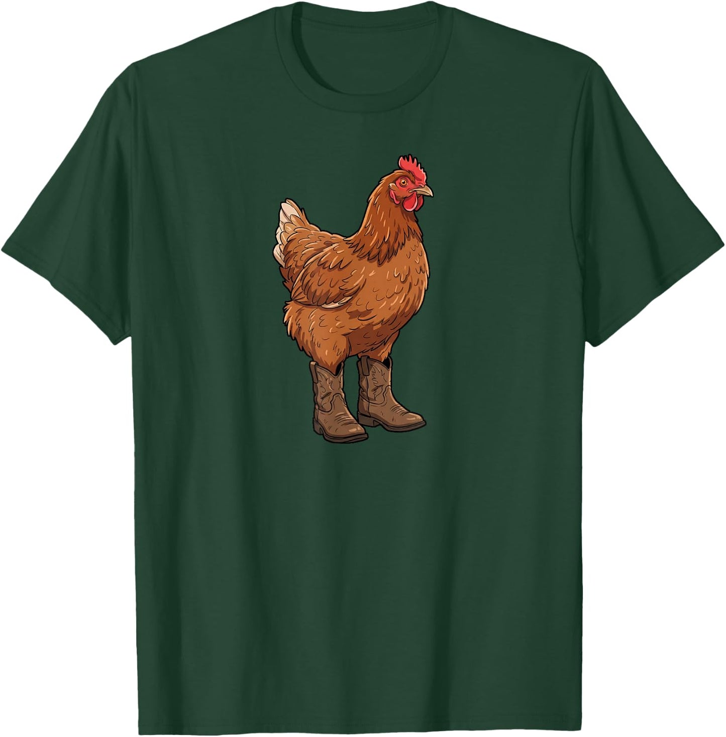 Chicken in Cowboy Boots, Funny T-Shirt - T-Shirt | Forest