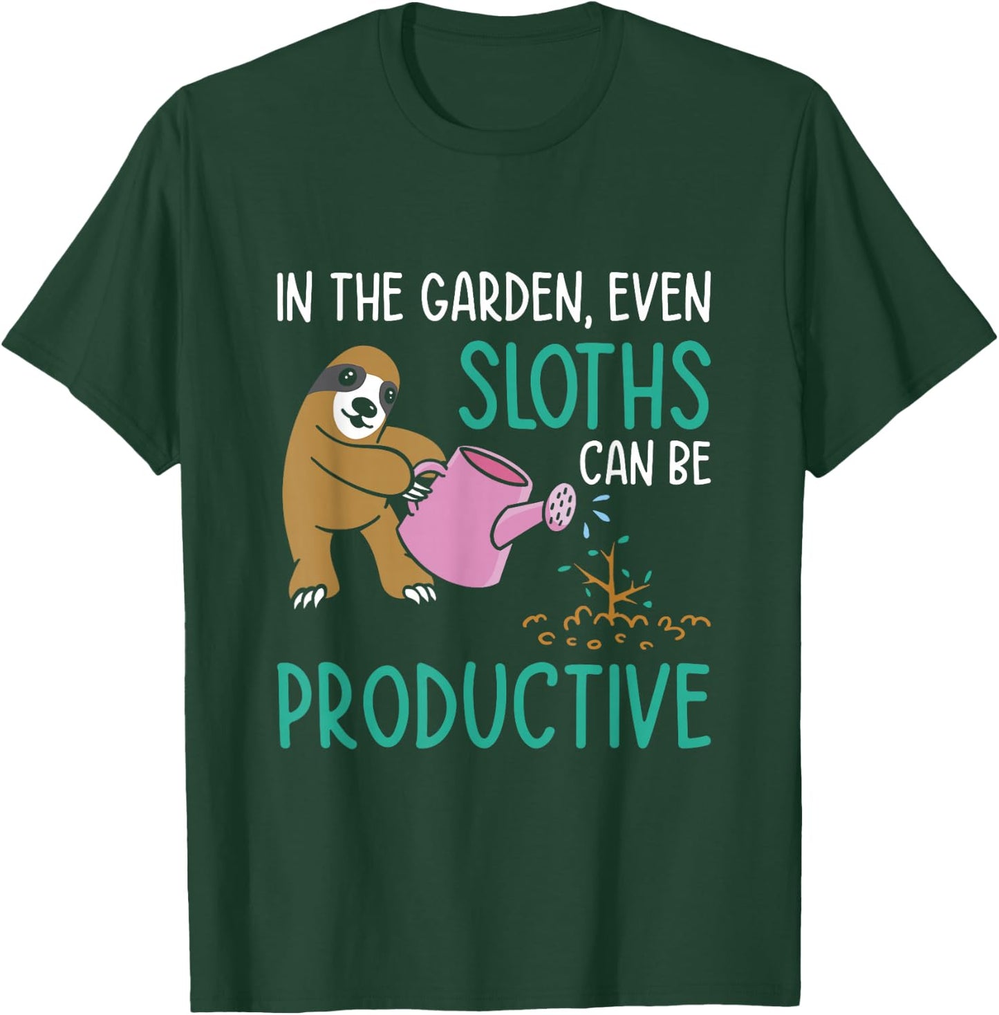 Gardening Sloth Botany Garden Gardener Planting Plants T-Shirt - T-Shirt | Forest