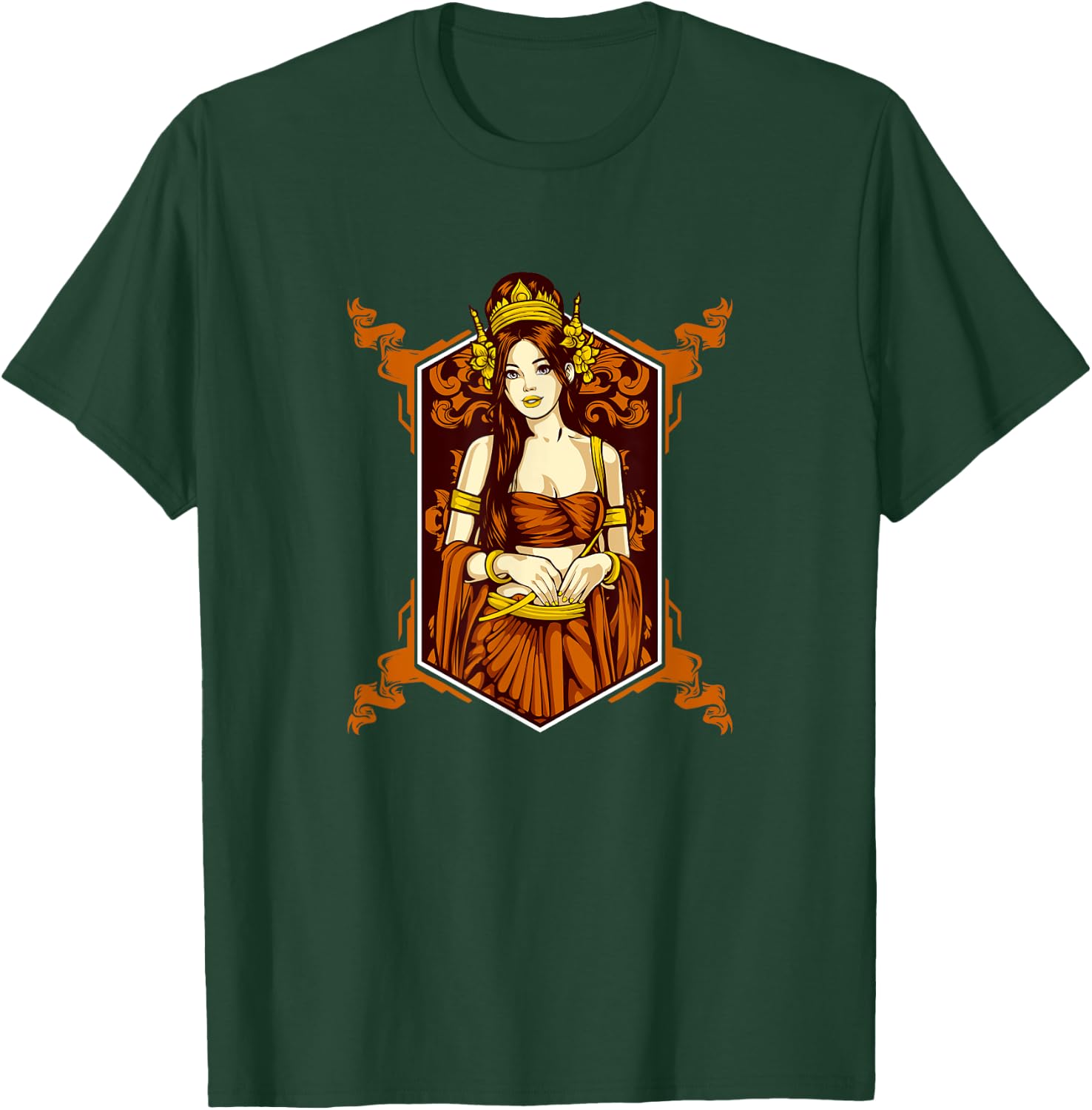 Cambodia Cambodian Khmer Girl Apsara Woman T-Shirt - T-Shirt | Forest