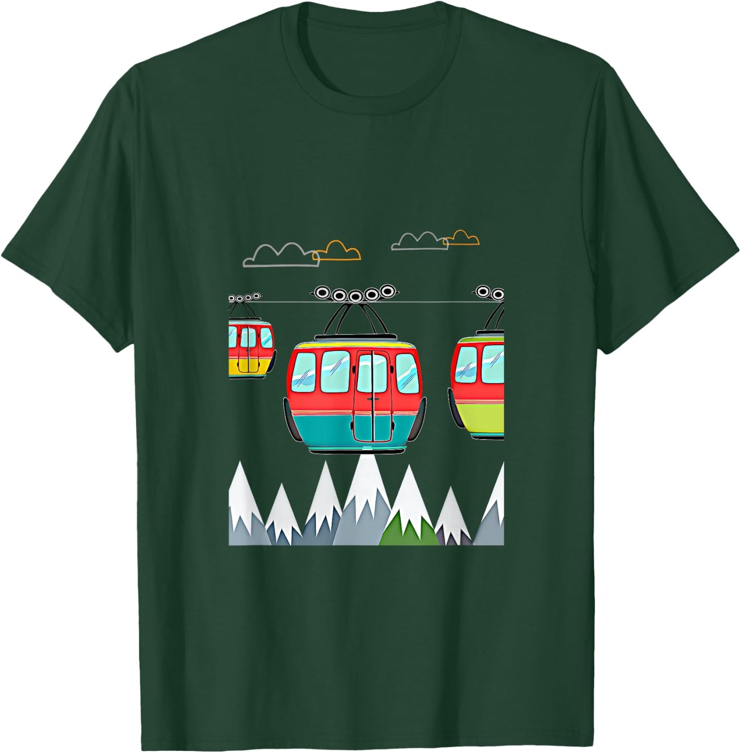 Seilbahn gondel in den Mountains , black, s T-Shirt - T-Shirt | Forest