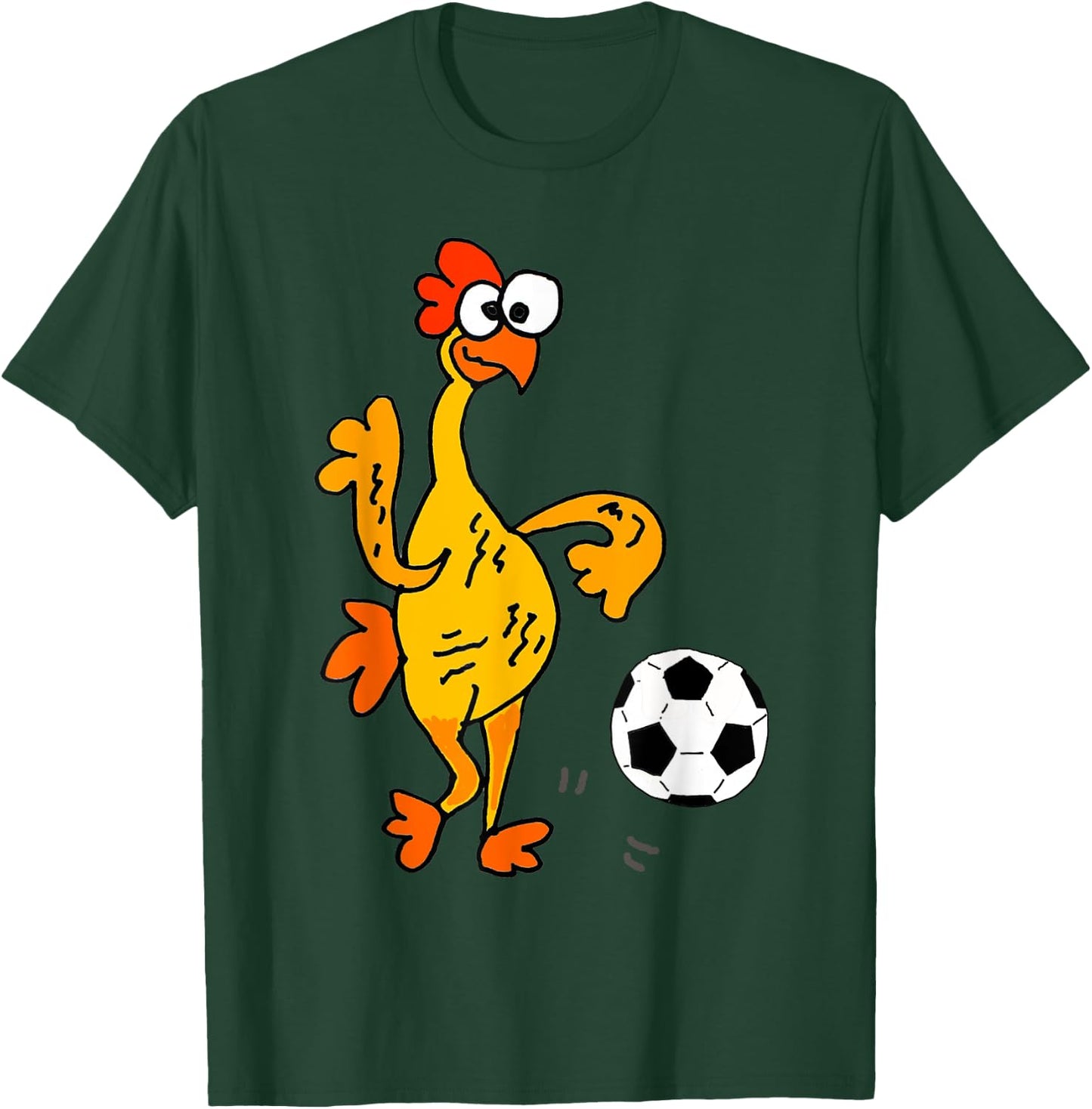 SmileteesSports Funny Rubber Chicken Playing Soccer T-Shirt - T-Shirt | Forest