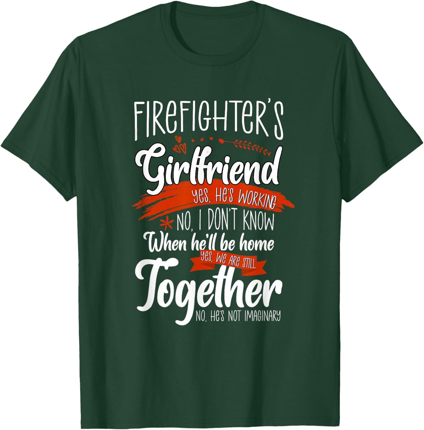 Funny Firefighter's Girlfriend Fireman -Adults Black 3X-Large Classic Fit Short Sleeve T-Shirt - T-Shirt | Forest