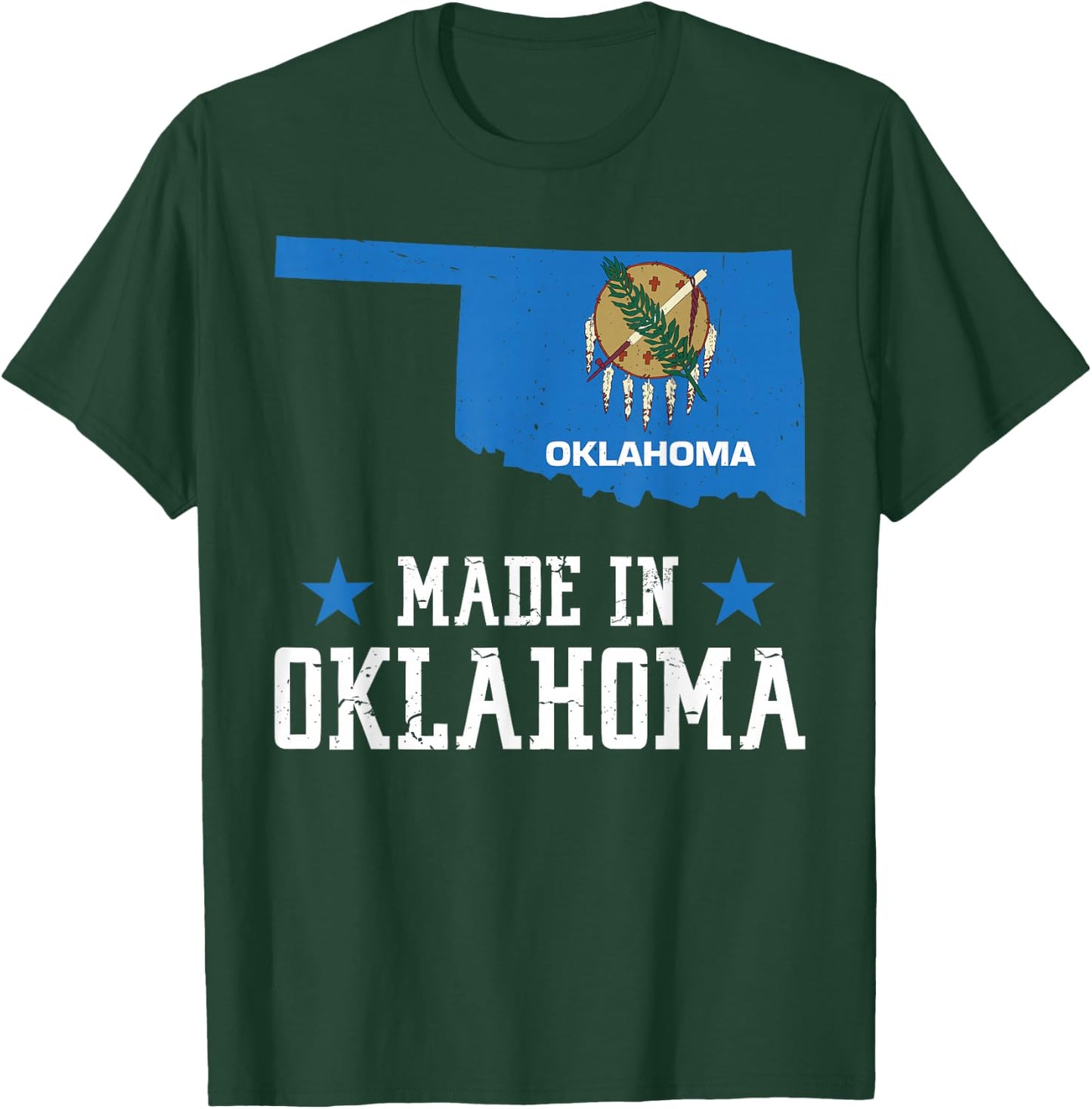 Made in Oklahoma - Oklahoma Pride US State Oklahoma Flag T-Shirt - T-Shirt | Forest