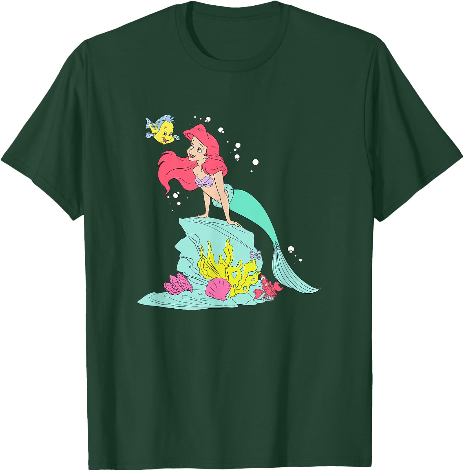 Disney The Little Mermaid Ariel Flounder Sebastian Retro T-Shirt - T-Shirt | Forest