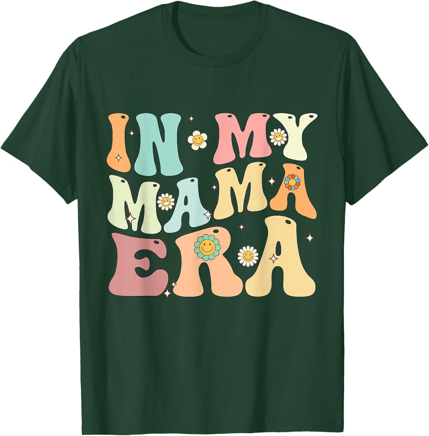In My Mama Era Groovy Retro Mom Mother's Day T-Shirt - T-Shirt | Forest