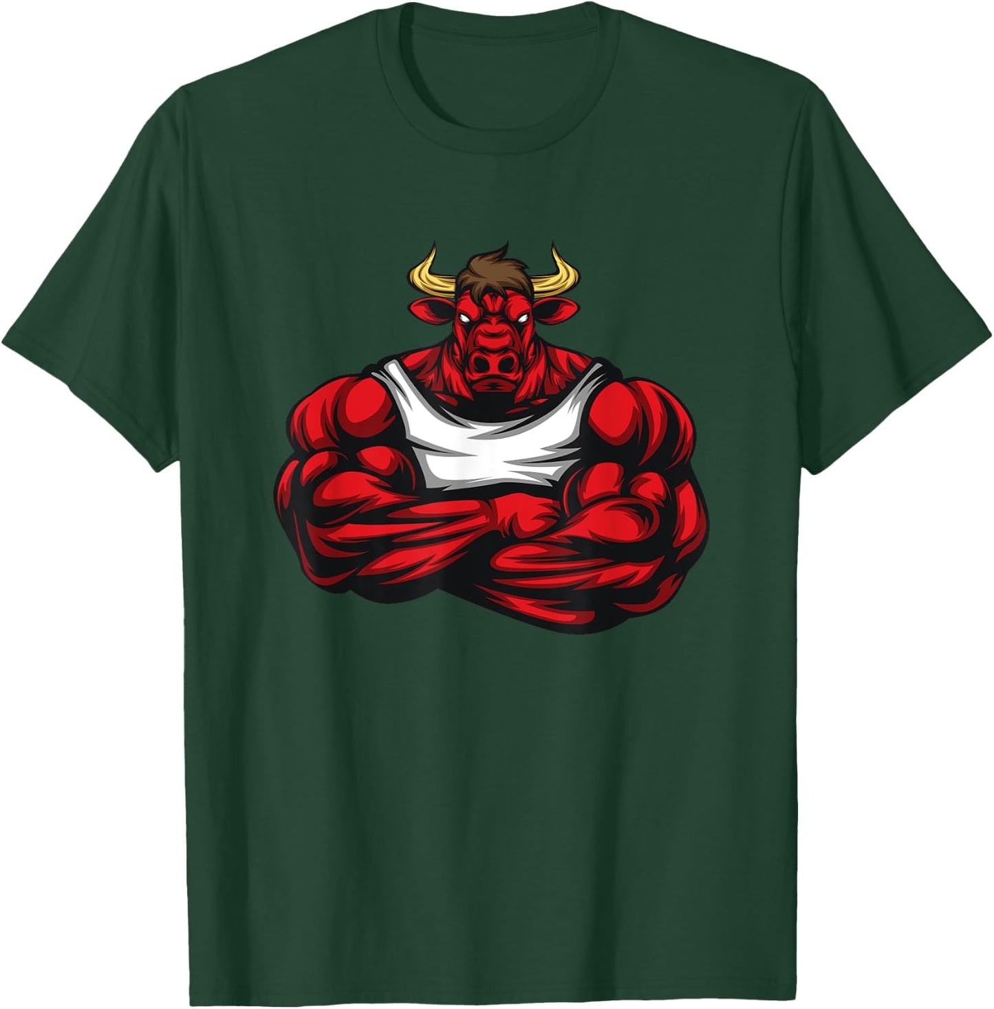 Strong Like Bull Bodybuilding, Weightlifting Gym T-Shirt - T-Shirt | Forest