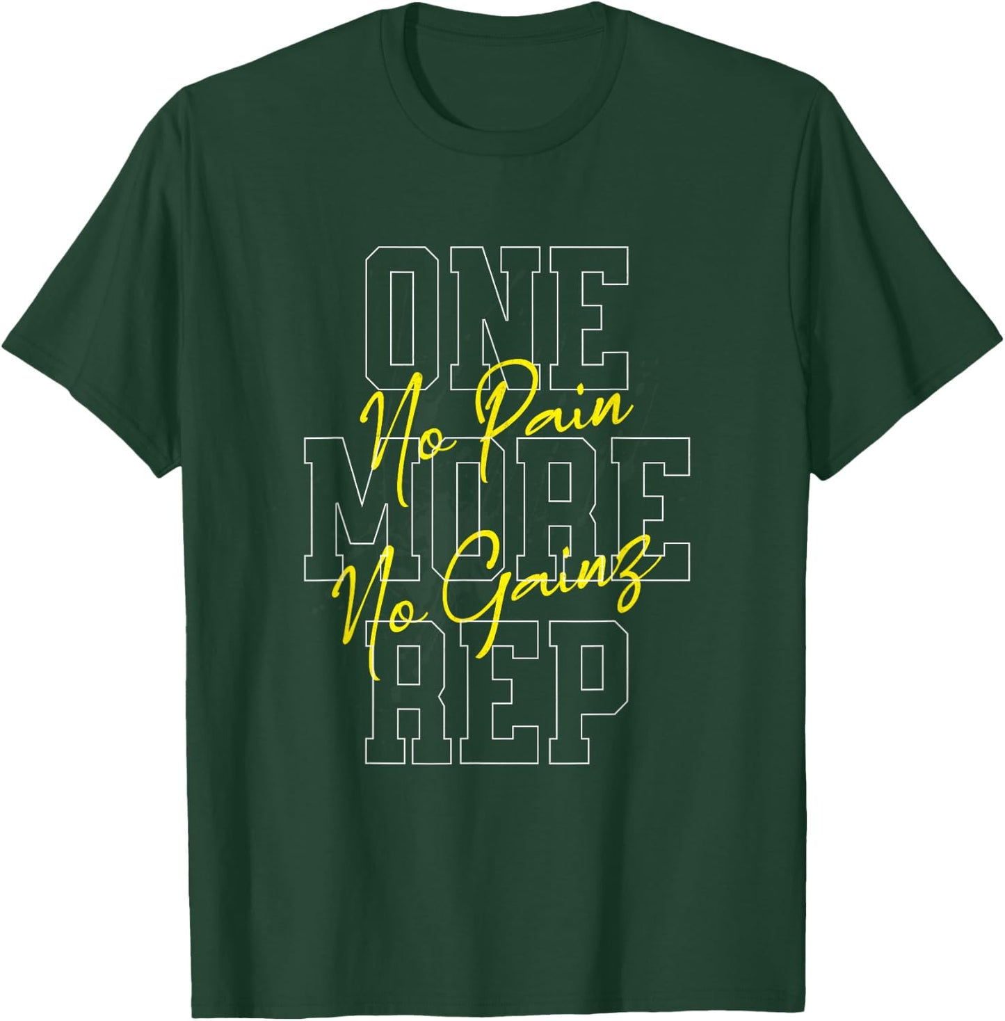 "One More Rep No Pain No Gainz Gym Fitness Top" , Black, S T-Shirt - T-Shirt | Forest