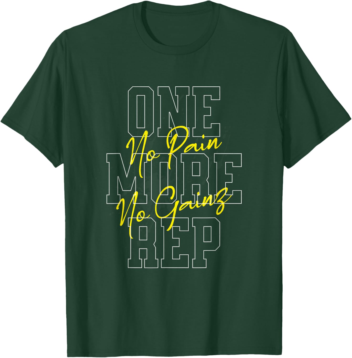 "One More Rep No Pain No Gainz Gym Fitness Top" , Black, S T-Shirt - T-Shirt | Forest