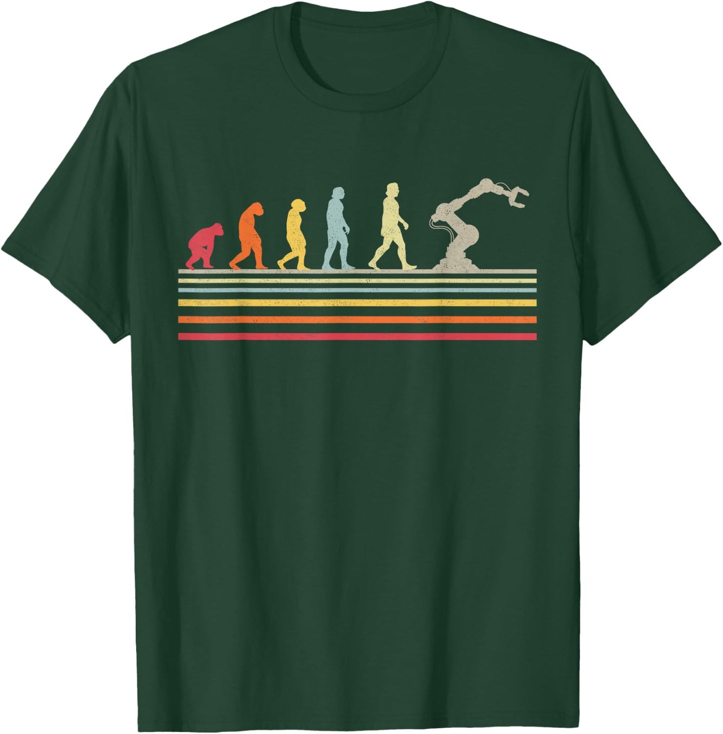Robot Robotics Engineer Retro Vintage T-Shirt - T-Shirt | Forest