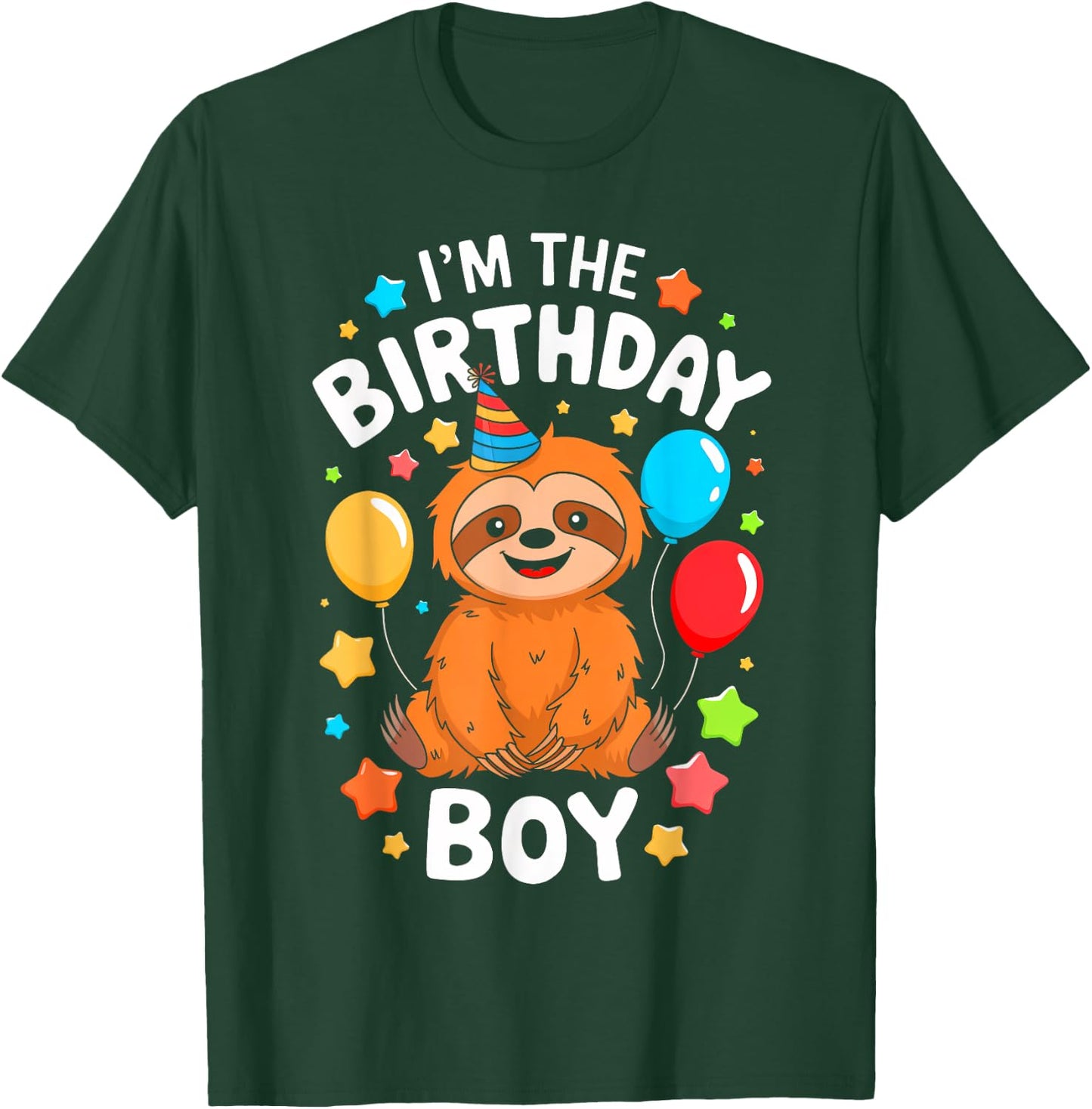Sloth Birthday Boy Animal Theme Bday Party Costume T-Shirt - T-Shirt | Forest