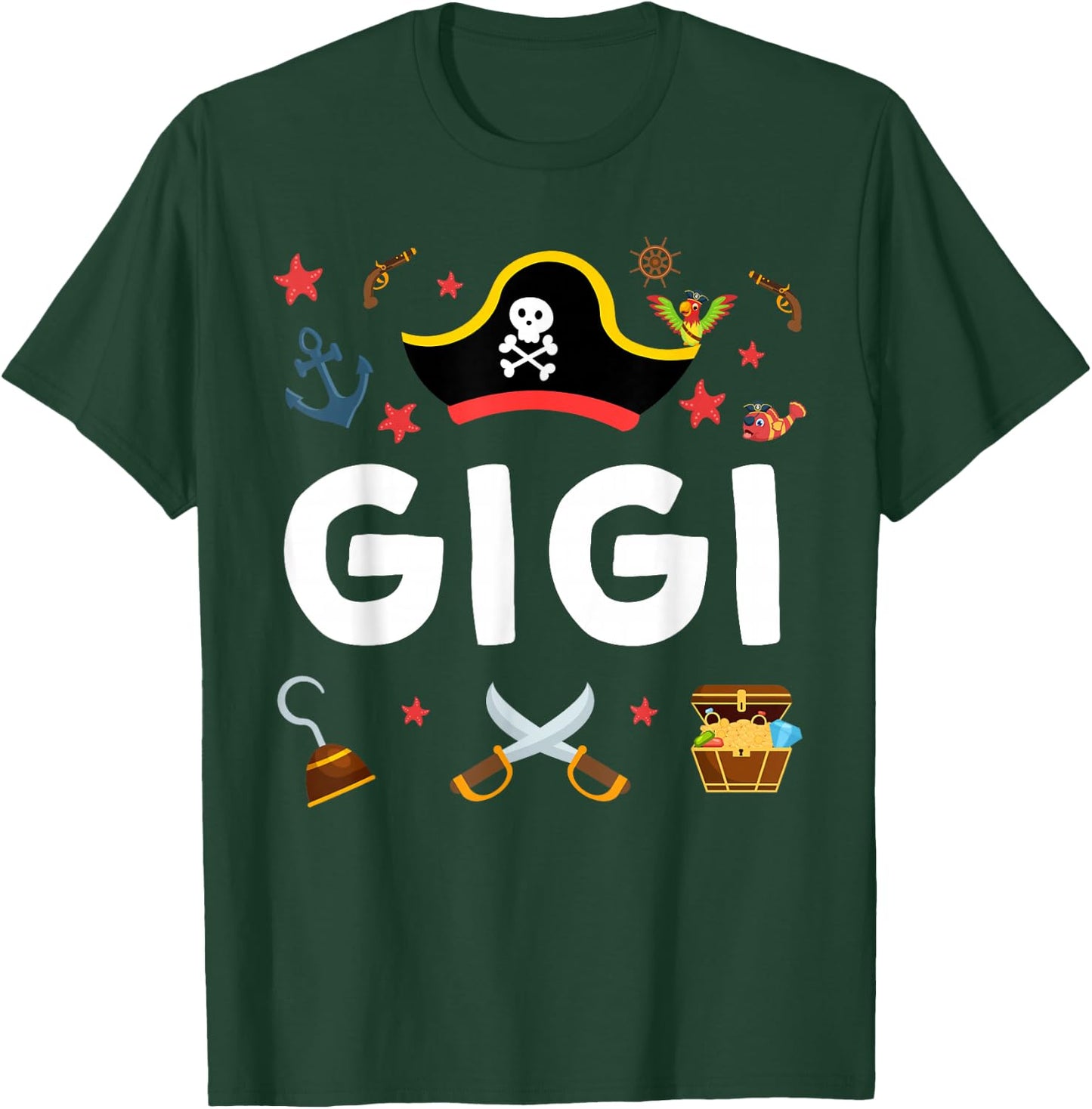 Pirate Gigi Pirate's Hat Matching Family Pirate Birthday T-Shirt - T-Shirt | Forest