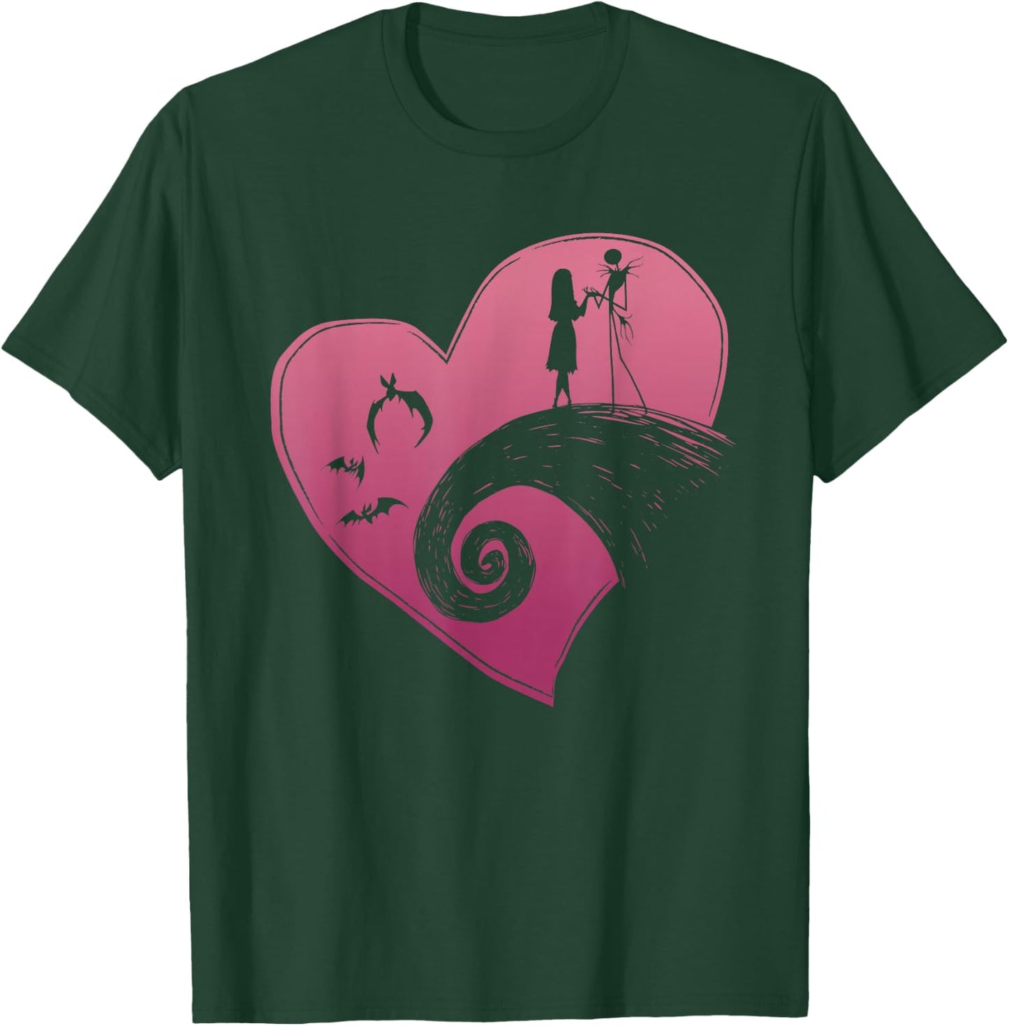 Disney The Nightmare Before Christmas Jack and Sally Heart T-Shirt - T-Shirt | Forest