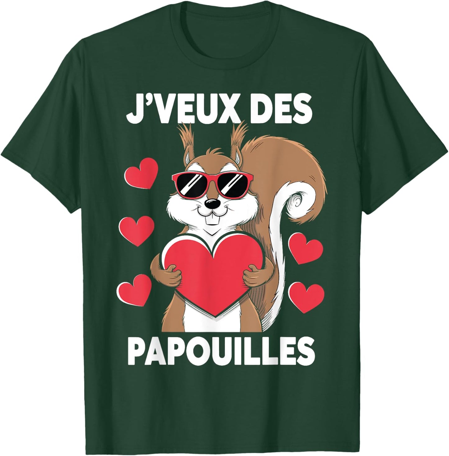 I Want Papouilles Love Couple Humor Valentine's Day , Black, S T-Shirt - T-Shirt | Forest