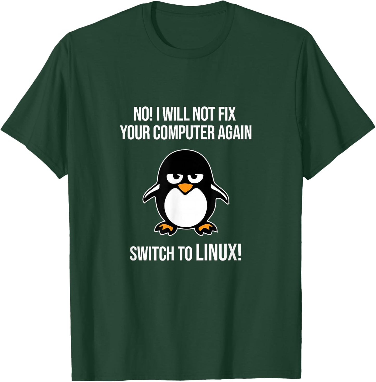 Swith zu Linux Wütend Tux Pinguin Linux Maskottchen Freiheit T-Shirt - T-Shirt | Forest