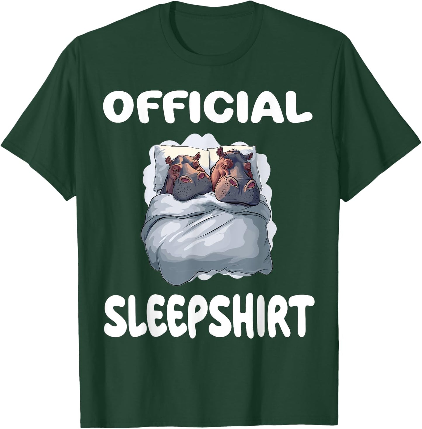 Hippopotamus Hippo Official Sleepshirt Pajamas Nightgown T-Shirt - T-Shirt | Forest