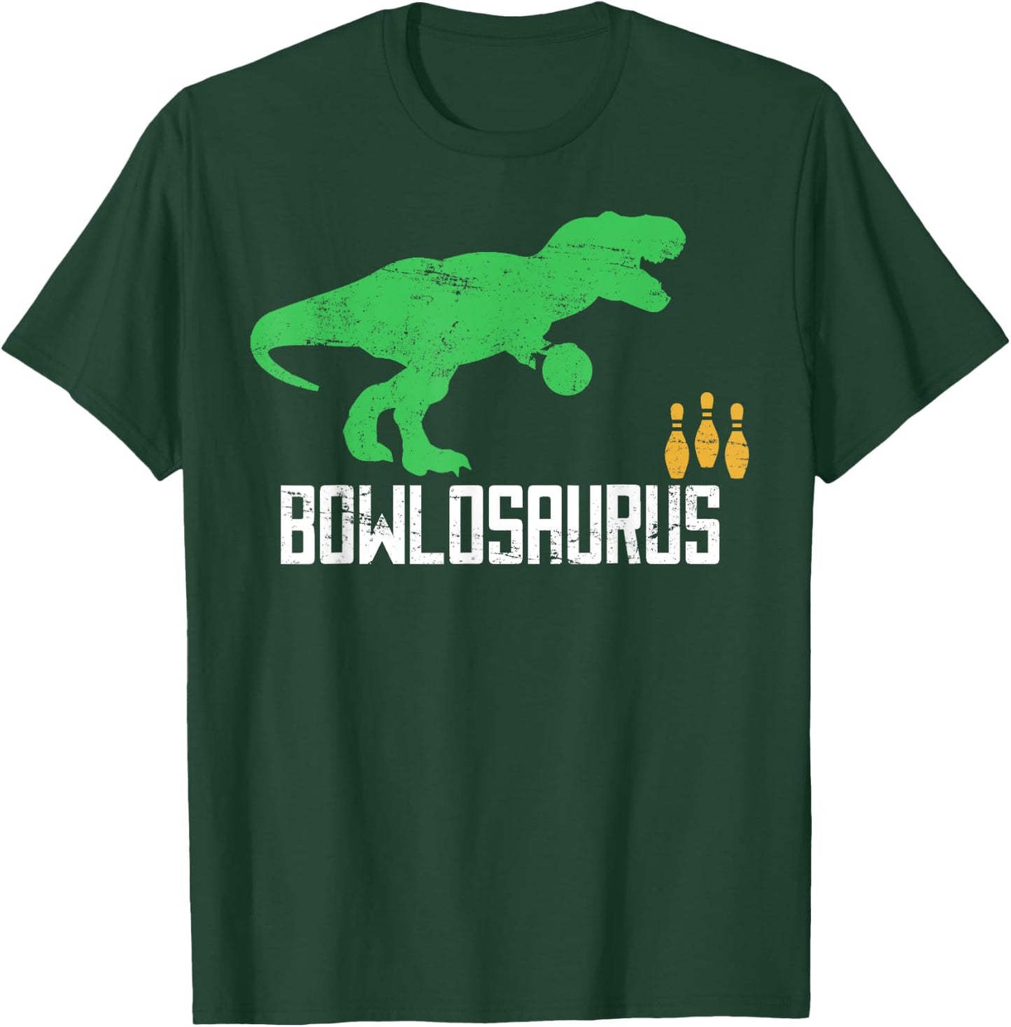 Bowling Bowler Dinosaur Player Ball Pin T-Shirt - T-Shirt | Forest