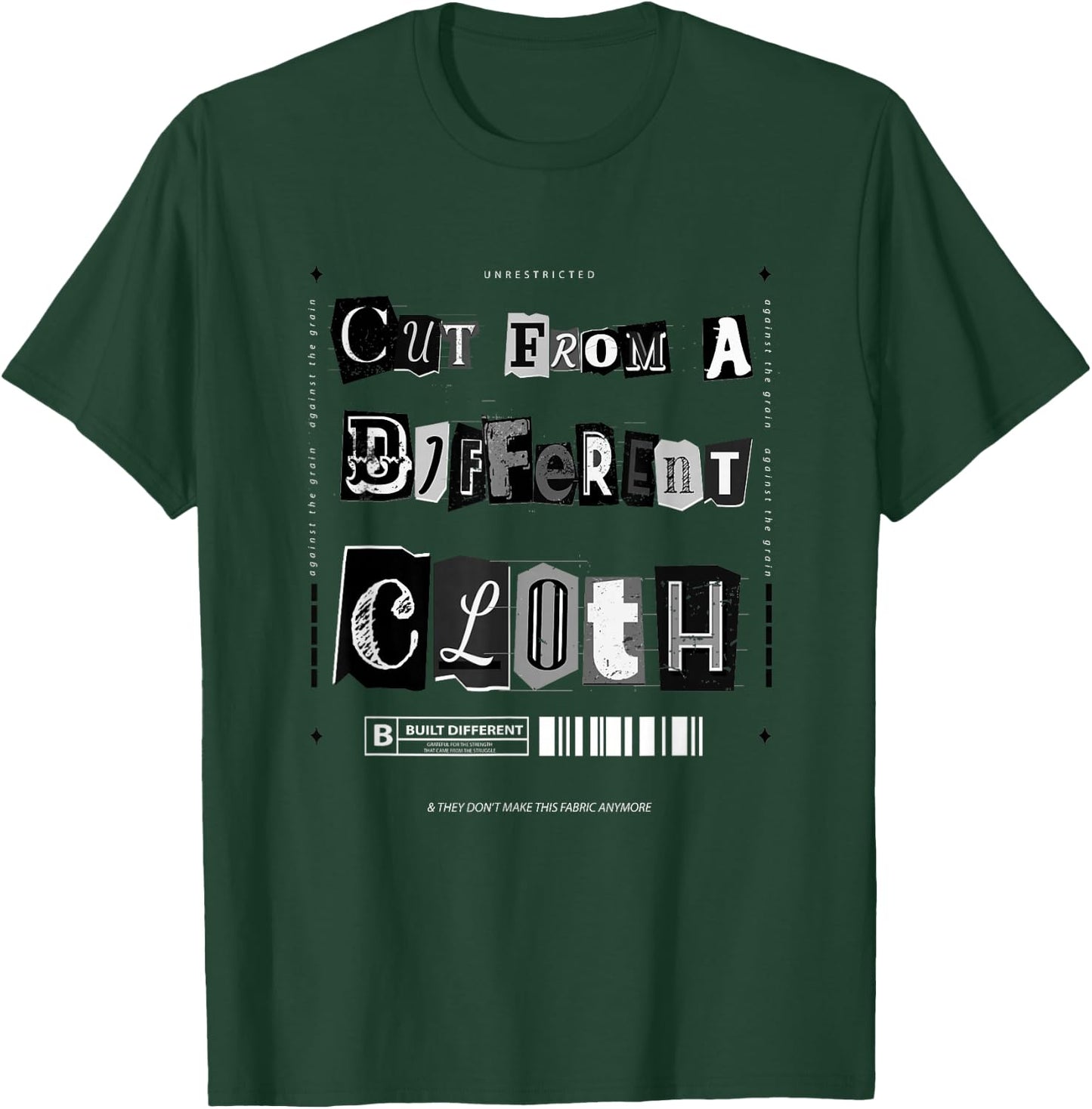 Black Cut from A Different Cloth Black on Black Graphic T-Shirt - T-Shirt | Forest
