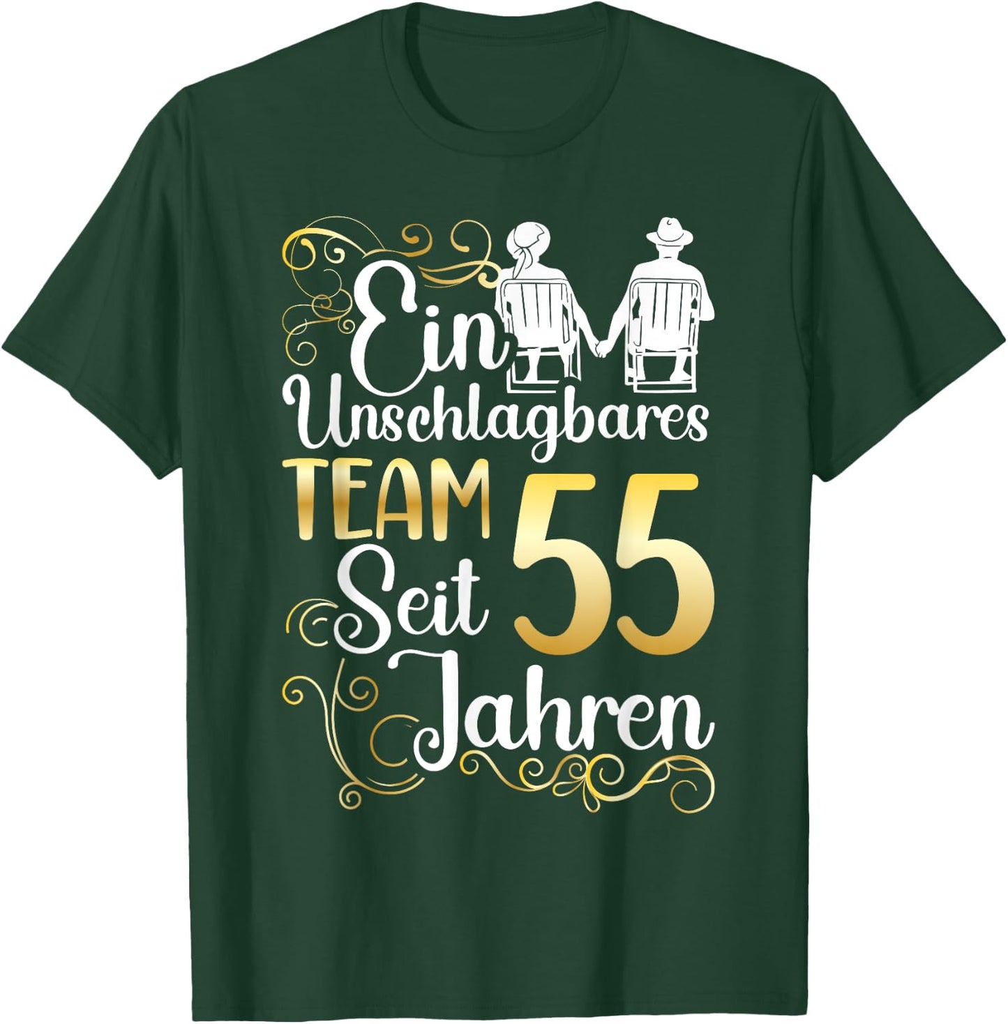 Platinhochzeit 55 Jahre Verheiratet Hochzeitstag T-Shirt - T-Shirt | Forest