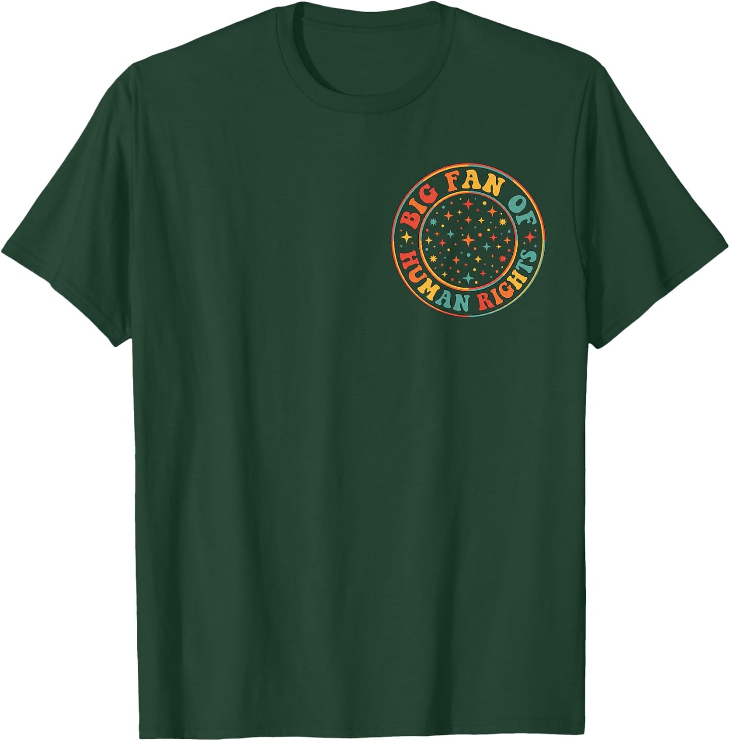 Big Fan of Human Rights Rainbow Equality Vintage Pocket T-Shirt - T-Shirt | Forest