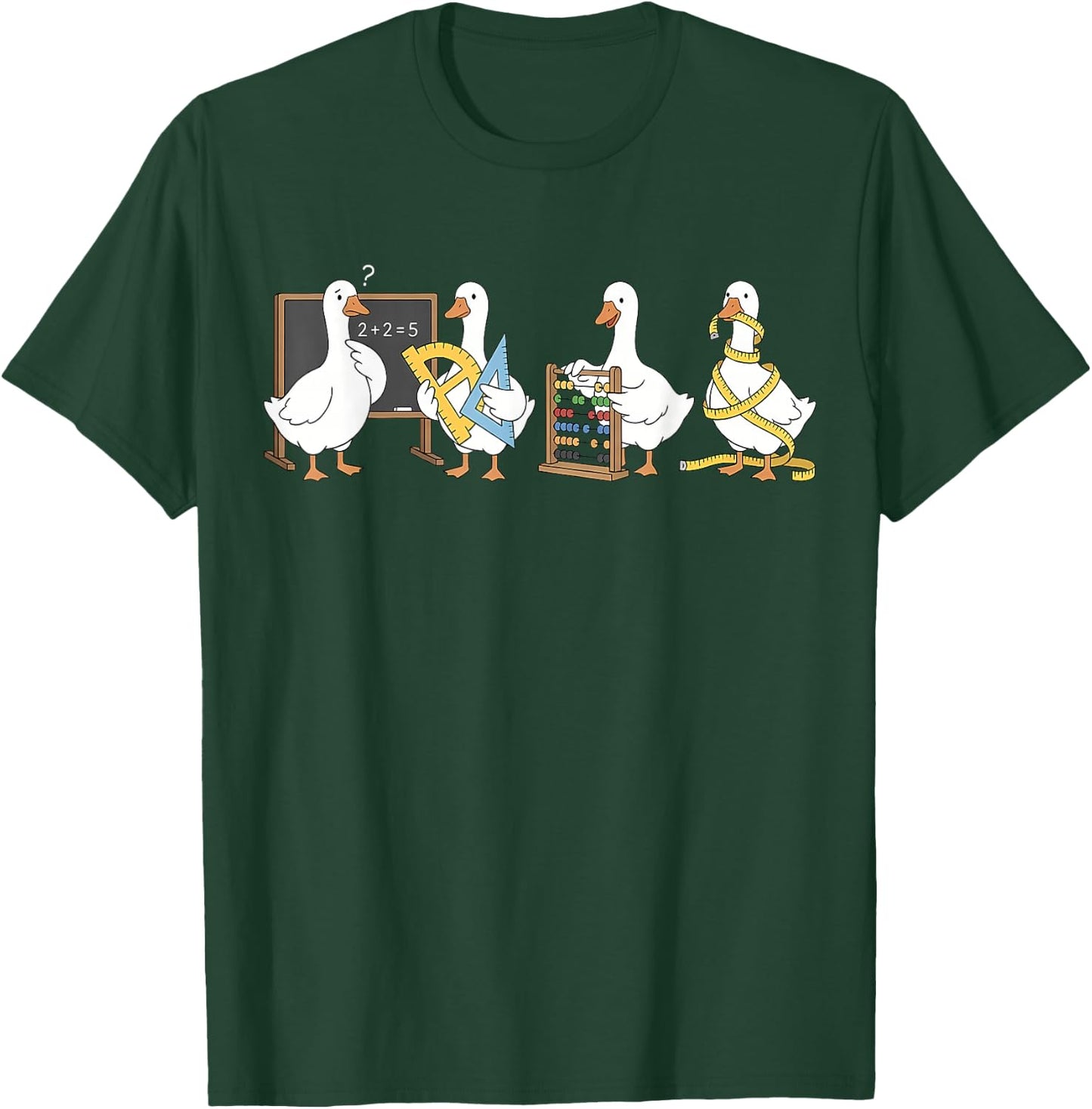Funny Math Goose Teacher Classroom Appreciation Men Women T-Shirt - T-Shirt | Forest