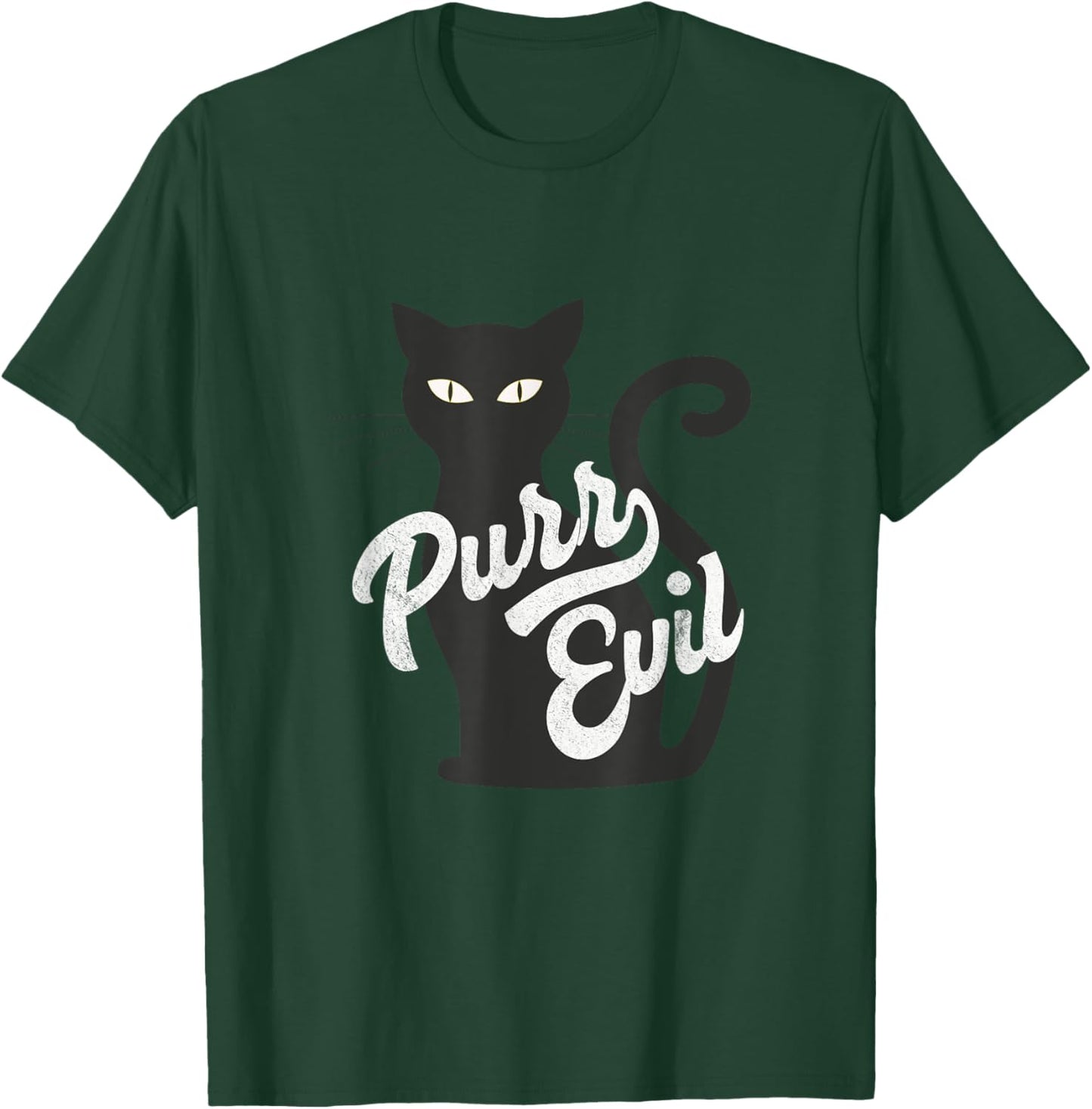 PURR Evil Cat T Shirt Halloween Cat Shirt Women Kids T-Shirt - T-Shirt | Forest